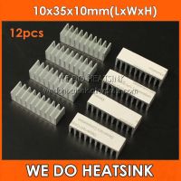 12pcs 10x35x10mm Extruded Heatsink With Thermal Tape Aluminium Profile Adhesives Tape