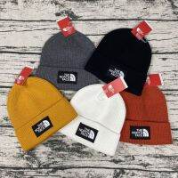 THE NORTH FACE Baotou หมวกผ้าขนสัตว์ถักสำหรับฤดูหนาว Topi Dingin เด็กผู้หญิงฤดูใบไม้ร่วงหมวกผู้ชายสไตล์โจ๊กเกอร์สไตล์ฤดูหนาวโลโก้ยอดนิยม2023ใหม่ของแท้