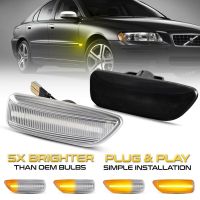 2ชิ้นไฟ LED ด้านหน้าไฟเลี้ยวไฟระบุสัญญาณ1คู่สำหรับ Volvo V70 S60 XC70 S80 XC90 2000-2009