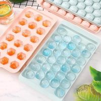 【Ready Stock】 ∏ C14 Ice Cube Tray With Lid 33/37 Grids Reusable Round Mini Ice Ball Maker Mold For Freezer Ice Cream Party Whiskey Cocktail Tea Coffee Cold Drink