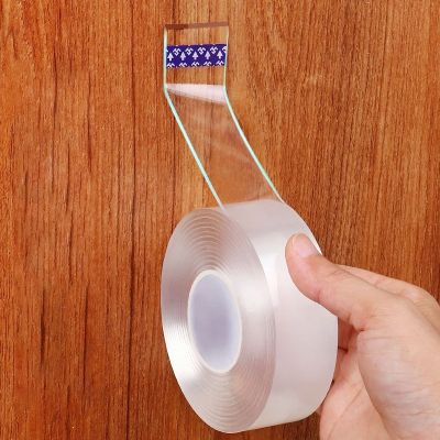 ☼♠㍿ 1/2/3/5m Double Sided Nano Tape Washable Fixed Carpet Socket Adhesive Transparent Tapes gekko tape Glue Gadget Acrylic Universal