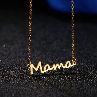วันแม่ Mama Letter จี้สร้อยคอผู้หญิง 3 สี Mom ป้าย Clavicle Chain Choker เครื่องประดับบุคลิกภาพของขวัญใหม่-snlm03750