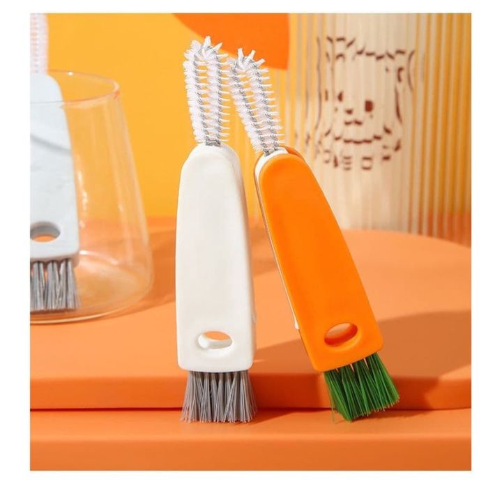 3in1 Bottle Cap Detail Brush Cleaner Bottle Cleaning Brush Cup