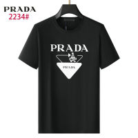 [คุณภาพที่เหนือกว่า] เสื้อยืดคอกลมทรงหลวมของผู้ชาย Pradas ดั้งเดิมเสื้อยืดใหม่2023ฤดูร้อนพิมพ์โลโก้แฟชั่น