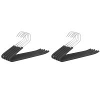 Open End Trouser Hangers Slack Pant Hanger with Non-Slip Foam Coated Black 10-Pack