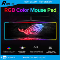 Rovtop USB RGB Colour นำแผ่นรองเมาส์ขนาดใหญ่เกมสำนักงานแผ่นรองเมาส์สำหรับส่องสว่างคอมพิวเตอร์แล็ปท็อปโน้ตบุ๊ค