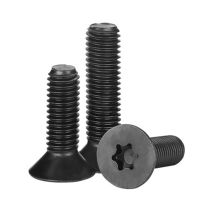 100ชิ้นล็อตแบน countersunk สกรูหก lobe Bolt torx หัวเครื่องสกรู M2 M2.5 M3 M4 M 6สีดำ304สแตนเลส