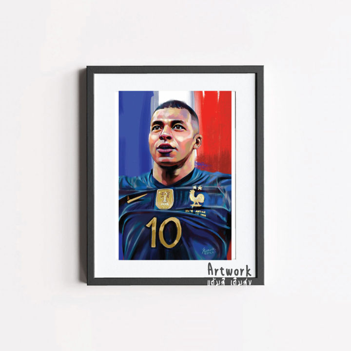 ภาพวาด-ไอดอล-เอ็มบับเป้-วาดจากipad-โปรแกรม-procreate-งานปริ้นท์เลเซอร์-id011-mbappe-ทีมชาติฝรั่งเศส