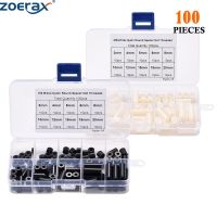 ❃ ZoeRax 100pcs M3 Nylon Round ABS Metric Spacer Insulation Plastic Standoff Not Threaded for Screw Assortment Kit Set Black White