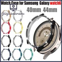 JIAJUSUANSOU ฝาครอบต่างหูฝังเพชรเคสป้องกัน PC 40มม. 44มม. ปกป้องหน้าจอสำหรับ Samsung Galaxy Watch 6สมาร์ทวอท์ช