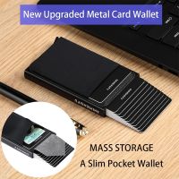 Rfid Smart Wallet Card Holder Metal Thin Slim Men Women Wallets Pop Up Minimalist Wallet Small Black Purse Metal Wallets