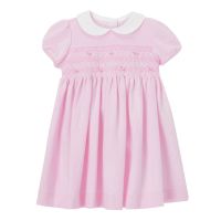 Children Pink Dress Summer Short Sleeve Doll Collar Cute Princess Dress Kids Girls Floral Pattern A Line Ruffle Gown Dress 1-7Y  by Hs2023