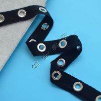 10 yard Black Twill Tape Cotton Eyelet for Clothing Grommet Tape with Nickel Eyelet Strap Webbing Knapsack Strapping Bags Crafts