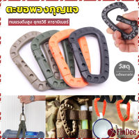 FinDee คร่ำหวอดเซฟตี้ ตะขอพวงกุญแจ คาราบิเนอร์ สแนปลิ้งค์ แบบพลาสติก Carabiner D Ring