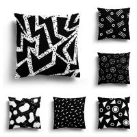 Modern home living room decoration pillowcase sofa cover 45X45cm cushion cover 60x60cm Nordic 40X40 autumn black white simple