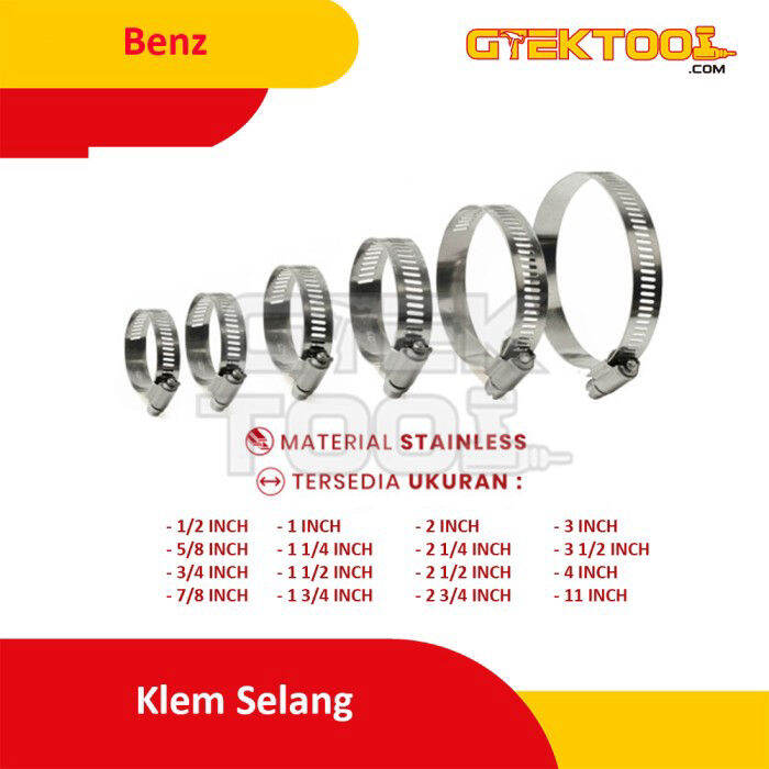 Klem Selang Hose Clamp Stainless Selang Kompor Selang Air Lazada