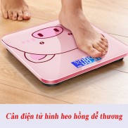 Cân sức khoẻ điện tử Personal Scale 180kg mặt kính cường lực hình heo hồng