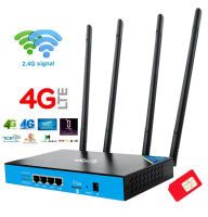 4G Router เราเตอร์ 4Gใส่ซิม รองรับ 3G+4G ทุกเครือข่าย ใส่ซิม แล้วใช้งานได้เลย Plug and Play, 4 High Gain Antennas Indoor &amp; Outdoor High-Performance