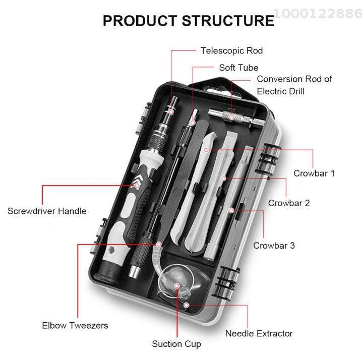 kkmoon-ชุดกล่องเครื่องมือในบ้าน115-in-1พร้อมเครื่องมือช่างอเนกประสงค์98บิตสำหรับการบำรุงรักษาคอมพิวเตอร์-reparasi-jam-เครื่องใช้ในบ้าน
