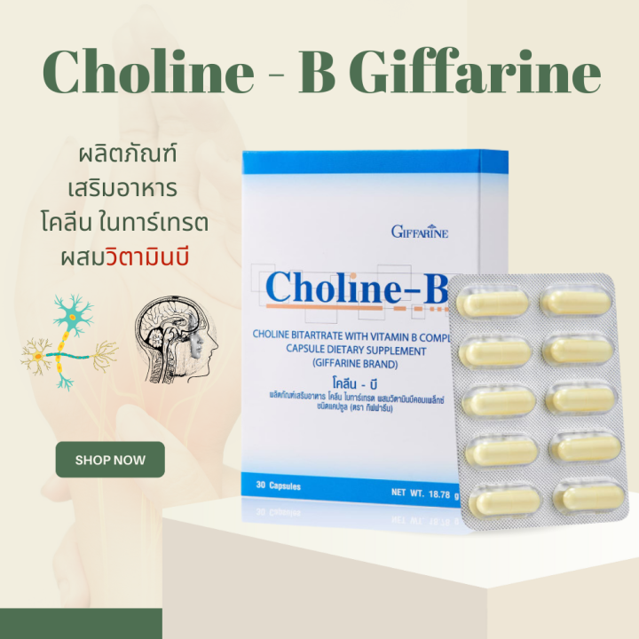 โคลีนบี วิตามินบีรวม วิตามินบี Choline - B GIFFARINE สมอง ความจำ ปลาย ...