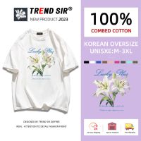 TrendSir?พร้อมส่ง?เสื้อยืด หลวม คอกลม โอเวอร์ไซส์ เสื้อยืดแฟชั่นสไตล์เกาหลี มี7สี M-3XL