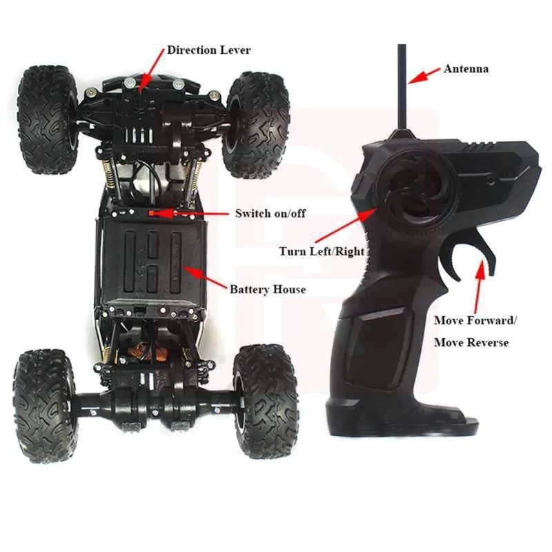 4wd controle remoto rc carros elétricos grande roda auto monster truck toy  presentes 01:16