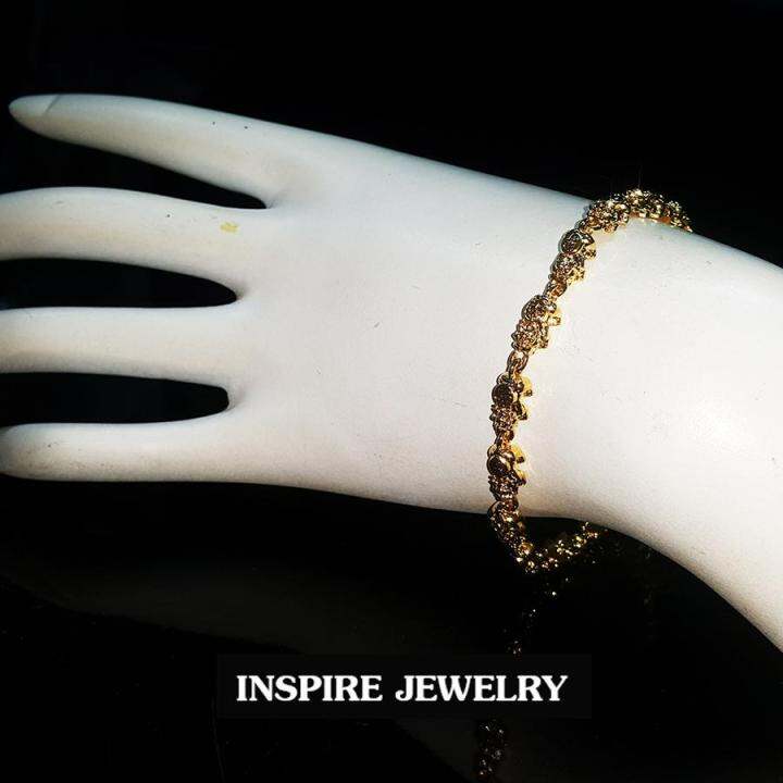 inspire-jewelry-สร้อยข้อมือลายปี่เซี้ยะต่อกันรอบข้อมือ-ยาว-18cm-งานสวย-งานจิวเวลลี่