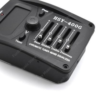 ‘【；】 HSY-400G  Guitar Pickup Acoustic Guitar Pickup 4 Bands EQ Equalizer Preamp Piezo Pickup With LCD Tuner