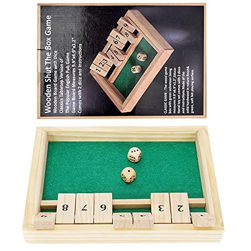PRE-ORDER] Win SPORTS Wooden Shut The Box Game - Dice Game 2 Player,Board  Game,Classics Tabletop Version,Popular Pub Game,Math,Travel for Kids #9  (ETA: 2022-08-01)