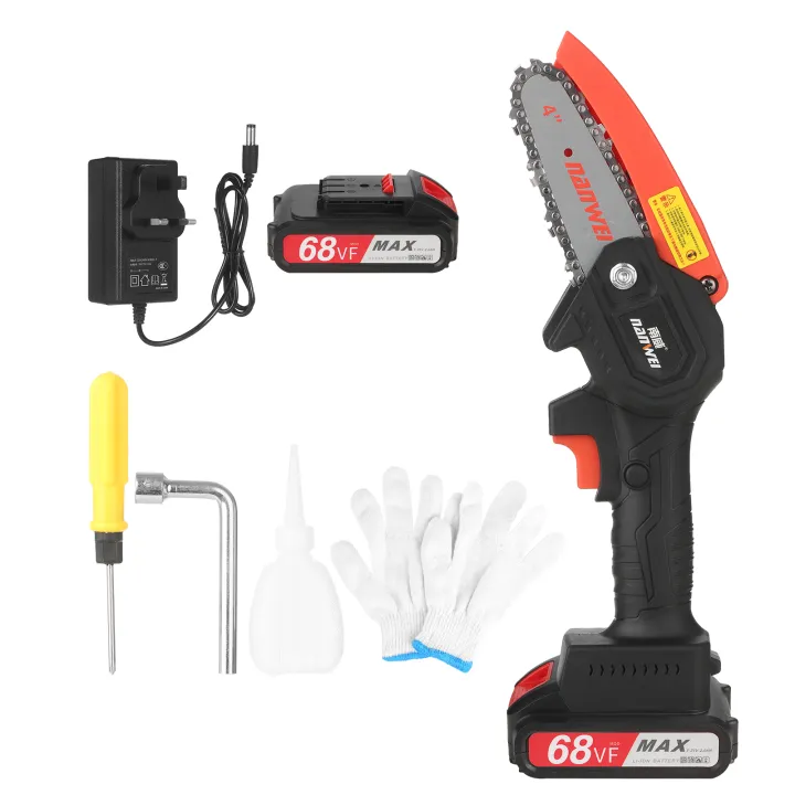 21V Mini Cordless Chainsaw 4Inch Electric Brush Pruning Saw 2.0A