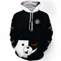 อะนิเมะ D anganronpa ไกมีความสุข havoc คลุมด้วยผ้าเสื้อกันหนาวหมวกเครื่องแต่งกาย monokuma แจ็คเก็ตผู้ชายผู้ชายผู้หญิงเสื้อยืดสบายๆเสื้อสวมหัว