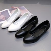 Ready Size 35-41 Office Lady Work Shoes Women 3Cm Cone Heel Pumps Women S Black Matte Heels Whiteblack