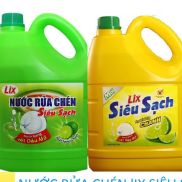 Can Nước rửa chén Lix 3,6kg-Siêu Sạch Hương Chanh Trà xanh