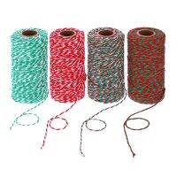 4 Rolls 100M Christmas Baker Twine Cotton Gift Wrapping Twine Arts Crafts Twine for Holiday Gift Wrap Xmas DIY Supplies