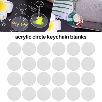 150 Pcs Round Acrylic Keychain Blanks 2 Inches Clear Acrylic Circles Discs Transparent for DIY Keychain Craft Project