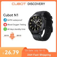 Cubot สมาร์ทวอทช์กันน้ำสำหรับผู้ชาย,นาฬิกา5ATM N1สมาร์ทวอท์ชผู้หญิงเครื่องติดตามอัตราการเต้นของหัวใจความฟิตออกซิเจนในเลือดสำหรับแอนดรอยด์เสี่ยวมี่ Iphone VernaAbig