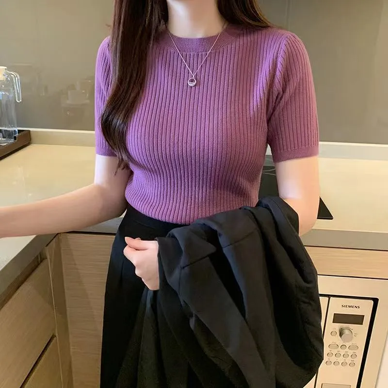 Women's Knitted Shirts 2023 NEW Solid Color Plus Size Ladies Sweater Spring  Korean Style Fashion Elastic Female Pullover Tops | Lazada Singapore