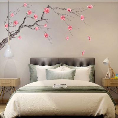 Chinese Style Plum Blossom nch Wall Stickers Living Room Wallpaper Bedroom Childrens Room Home Decorative Art Wall Stickers