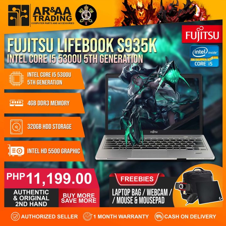 💻 Laptop FUJITSU LIFEBOOK S935/K Intel Core i5 5300U 5th Gen 4GB ...