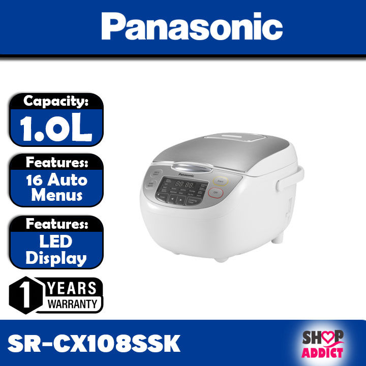 PANASONIC SR-CX108 1.0L Jar Rice Cooker 16 Auto Menus with 6 Layer ...