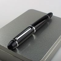 JinHao X159 Acrylic Black Fountain Pen luxury pen Metal Clip Extended Fine Nib F 0.5mm  Pens