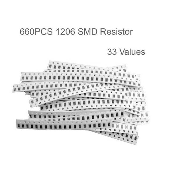 ชุดตัวต้านทานชิป-smd-33ค่าอเนกประสงค์ชุดจัดขนาด1206-660ชิ้น