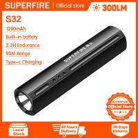 Supfire S32ไฟฉาย LED กันน้ำสว่างเป็นพิเศษไฟฉายจิ๋ว5โหมดในตัวชาร์จ18650