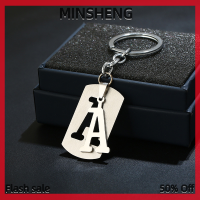 MIH ✨ COD ✨ Zhangyang1สแตนเลส A-Z ตัวอักษร Key Chain 26ตัวอักษรพวงกุญแจผู้ชายพวงกุญแจผู้หญิงของขวัญ