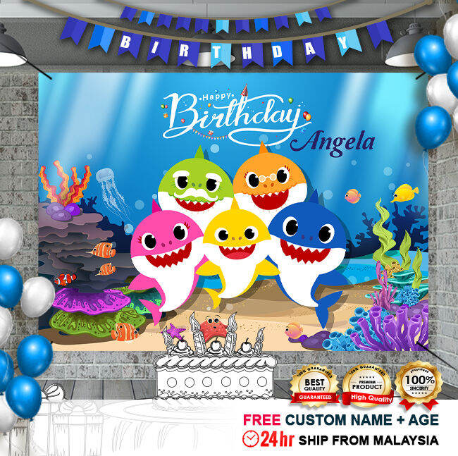 Birthday Banner Backdrop - Baby Shark | Lazada