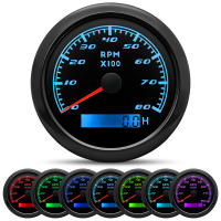 8K เรือ Tachometer Marine Tacho Meter Gauge LCD Hourmeter 12V24V 8000 RPM 85มม. รถ Tachometer Toerenler Speedometer Boot