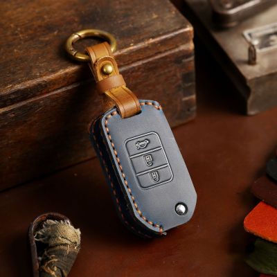 Luxury Leather Key Case Cover Fob Protector Car Accessories for Honda 2016 2017 CRV Pilot Accord Civic Keychain Holder Keyring