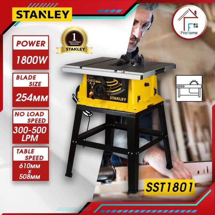 Prohome88 Stanley Sst1801 Table Saw 10 1800w 4800 Min Mesin Gergaji Circular Meja Lazada