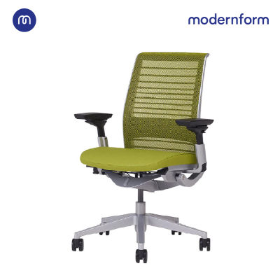 Modernform เก้าอี้ Steelcase ergonomic รุ่น Think v2 Platinum พนักพิงกลาง สีเขียว  เก้าอี้เพื่อสุขภาพ เก้าอี้ผู้บริหาร เก้าอี้สำนักงาน เก้าอี้ทำงาน เก้าอี้ออฟฟิศ เก้าอี้แก้ปวดหลัง ปรันเอนได้  4 ระดับ ปรับน้ำหนักตามผู้นั่งอัตโนมัติ พร้อมปรับความสูงได้