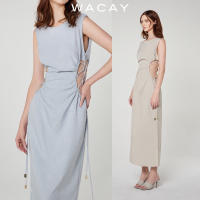 WACAY - Sandra Dress เดรสยาว แขนกุด มี 2 สี